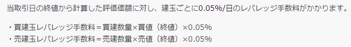 レバレッジ手数料